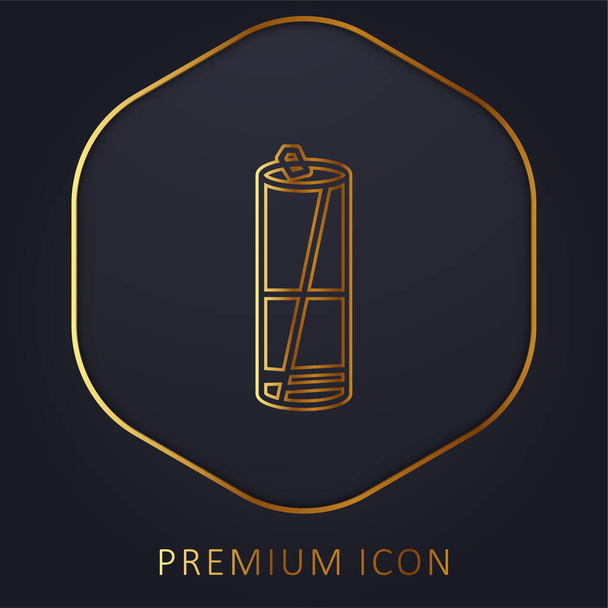 Variante della batteria in bianco e nero linea dorata logo premium o icona - Vettoriali, immagini
