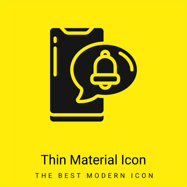 Alarm minimaal helder geel materiaal icoon - Vector, afbeelding