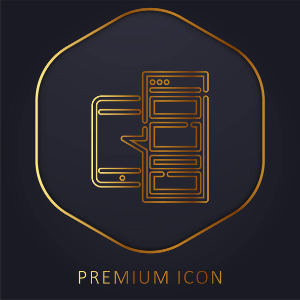 App golden line premium logo or icon - Vector, Image