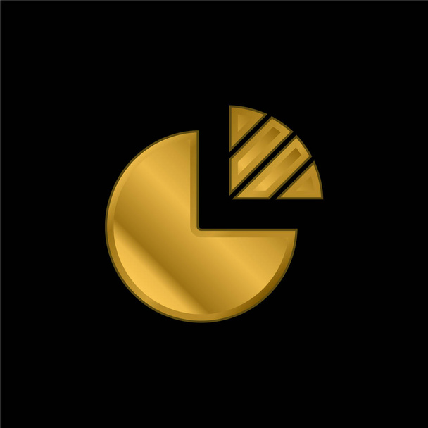 Analízis aranyozott fémes ikon vagy logó vektor - Vektor, kép
