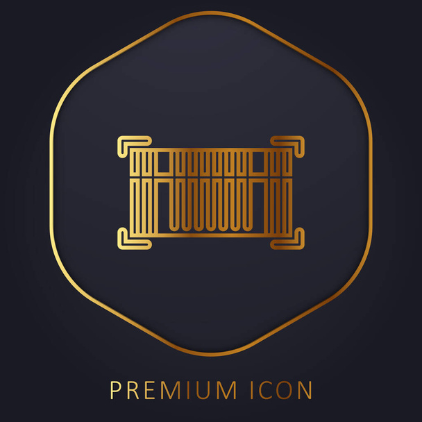 Kod kreskowy złotej linii logo premium lub ikona - Wektor, obraz