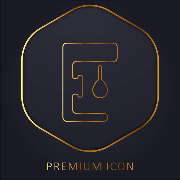 Bola de boxeo línea dorada logotipo premium o icono - Vector, imagen