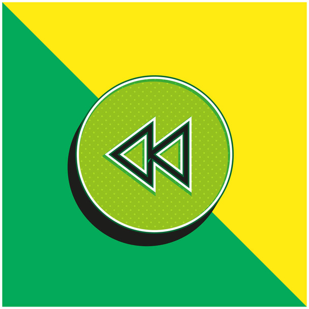 Rückwärts Grünes und gelbes modernes 3D-Vektor-Symbol-Logo - Vektor, Bild
