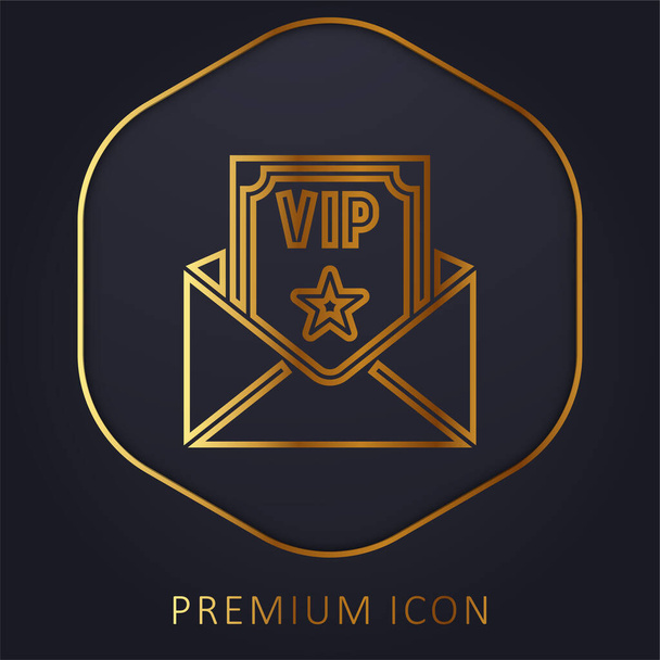 Logo o icona premium della linea dorata del compleanno e del partito - Vettoriali, immagini