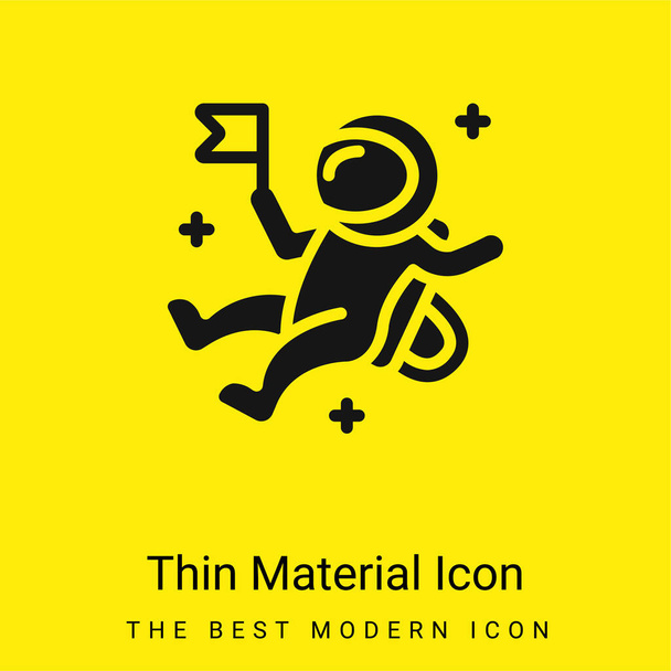 Astronauta icona minimale materiale giallo brillante - Vettoriali, immagini