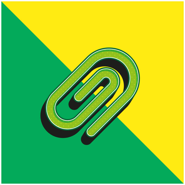 Załącz zielone i żółte nowoczesne logo wektora 3D - Wektor, obraz