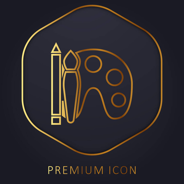 Arte línea de oro logotipo premium o icono - Vector, Imagen