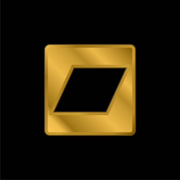 Bandcamp Logo chapado en oro icono metálico o logo vector - Vector, imagen
