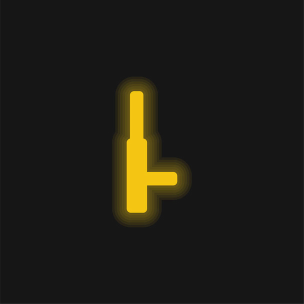 Baton amarelo brilhante ícone de néon - Vetor, Imagem