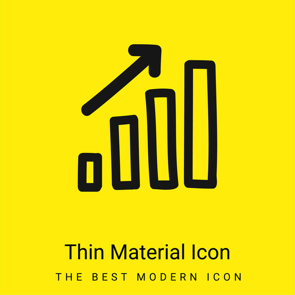 Bars Graphic Up Hand Drawn Symbol minimal bright yellow material icon - Vector, Image
