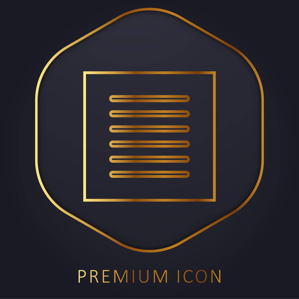 Alineación de línea dorada logotipo premium o icono - Vector, Imagen