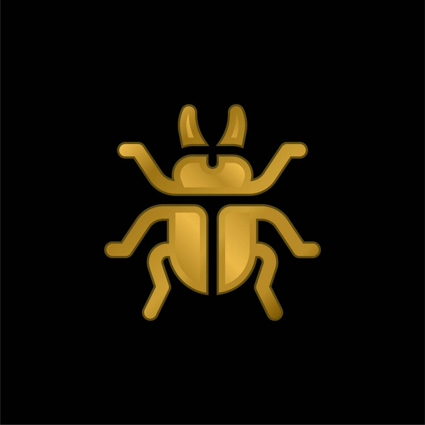 Böcek altın kaplama metalik simge veya logo vektörü - Vektör, Görsel
