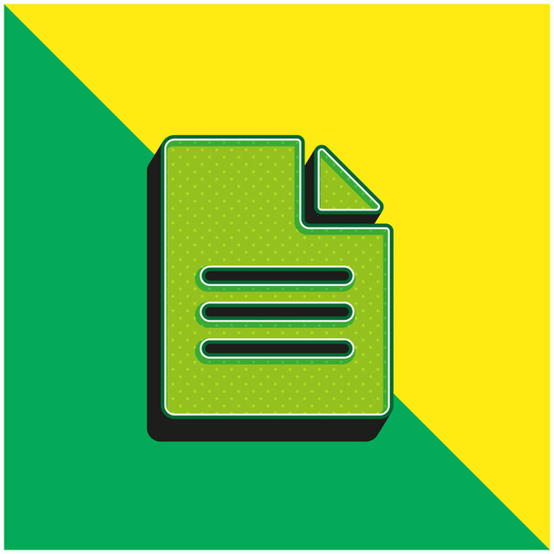 Arşiv Yeşil ve Sarı 3D modern vektör simgesi logosu - Vektör, Görsel