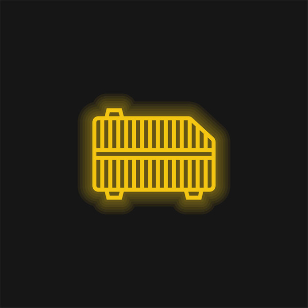 Luftfilter gelb leuchtendes Neon-Symbol - Vektor, Bild