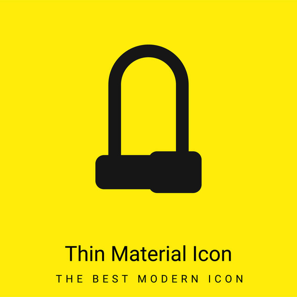 Blokada roweru minimalna ikona jasnożółtego materiału - Wektor, obraz