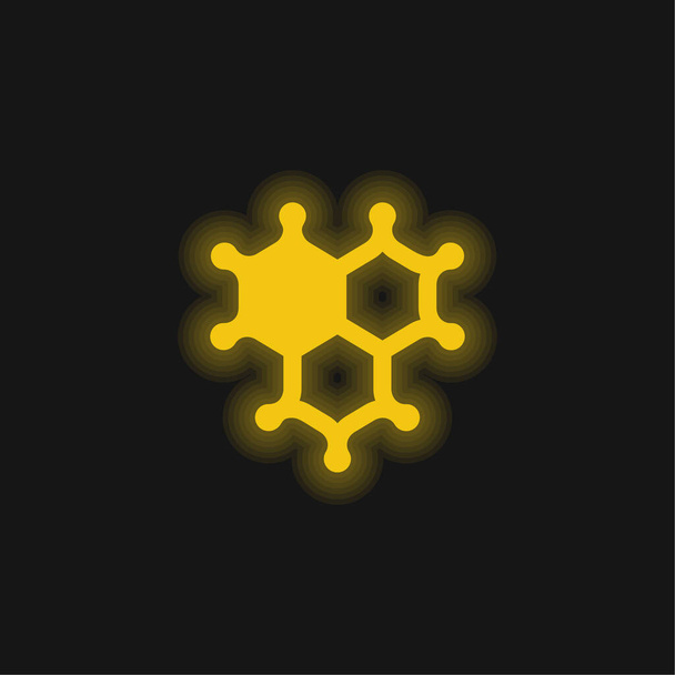 Бактерії жовтий сяючий неоновий значок
 - Вектор, зображення