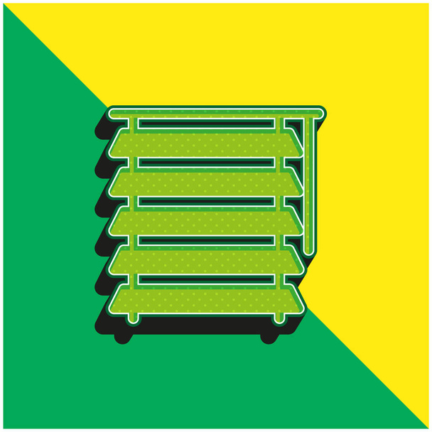 Ciego verde y amarillo moderno vector 3d icono del logotipo - Vector, Imagen