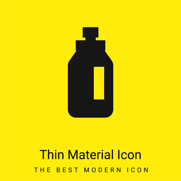 Botella mínimo icono de material amarillo brillante - Vector, Imagen