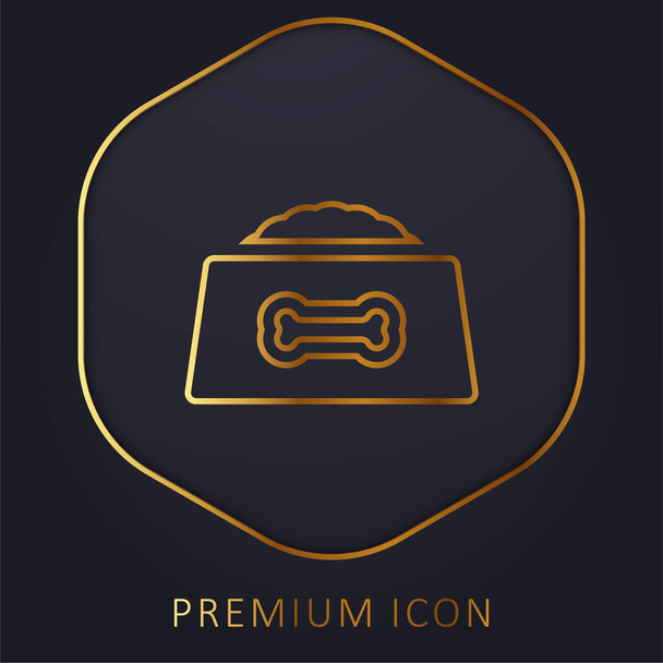 Bowl złotej linii logo premium lub ikona - Wektor, obraz