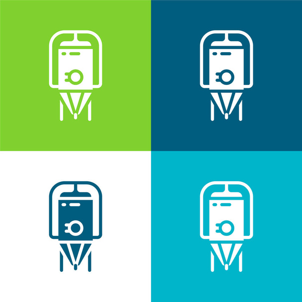 Brewing Flat four color minimal icon set - Vector, Image