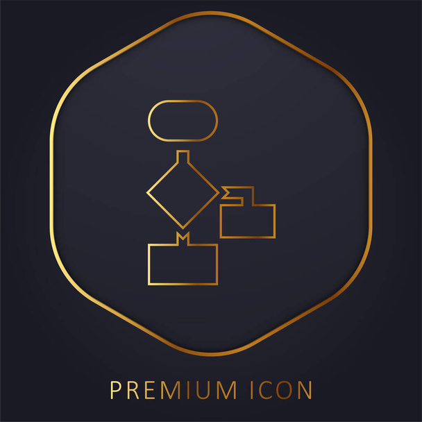 Logo nebo ikona prémie zlaté čáry algoritmu - Vektor, obrázek