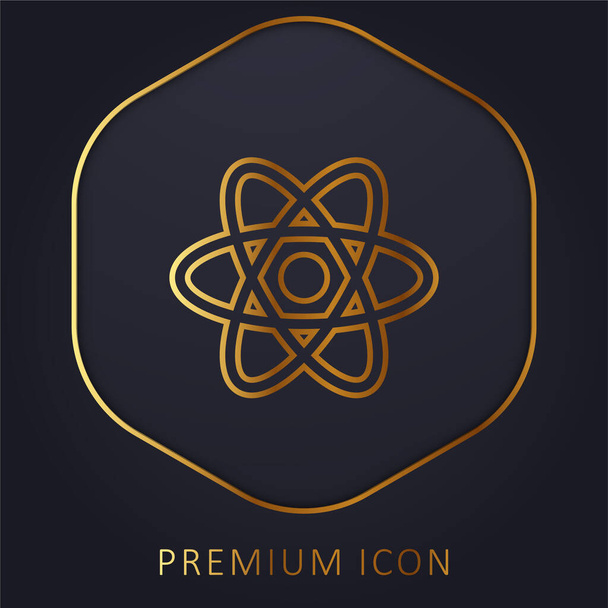 Atom zlatá čára prémie logo nebo ikona - Vektor, obrázek