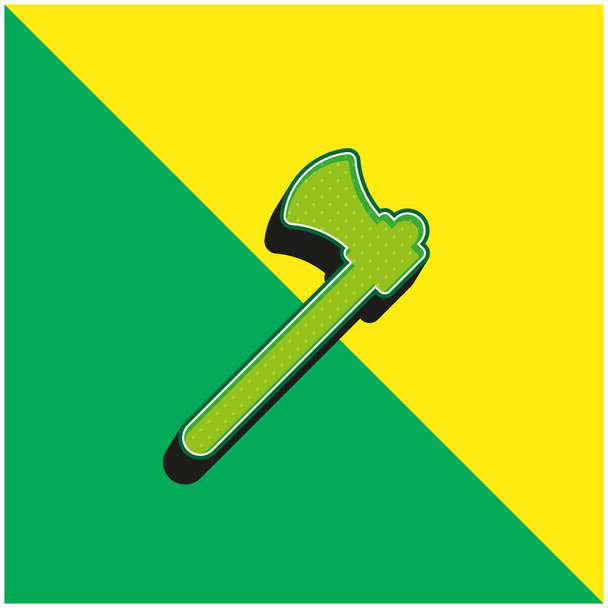 Axe Green i żółty nowoczesny ikona wektora 3D logo - Wektor, obraz