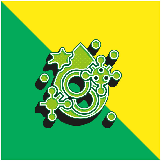 Sangue Verde e giallo moderno logo icona vettoriale 3d - Vettoriali, immagini