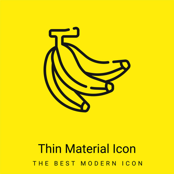 Банан минимальный ярко-желтый материал значок - Вектор,изображение