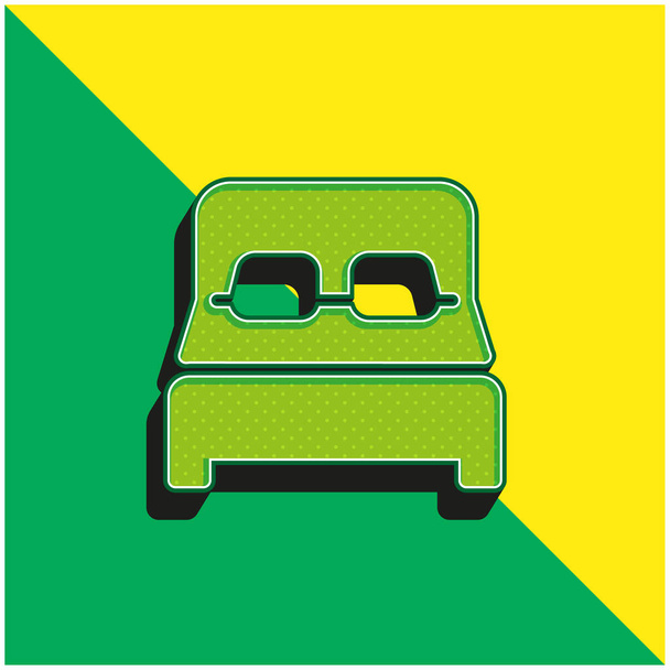 Lit vert et jaune moderne icône vectorielle 3d logo - Vecteur, image