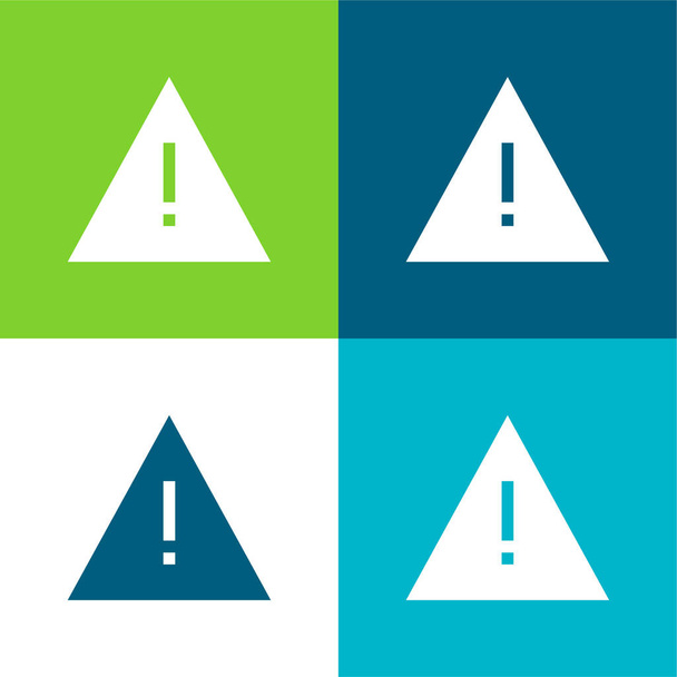 Set di icone minime a quattro colori Alert Flat - Vettoriali, immagini