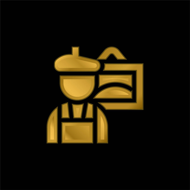 Художник золотий металевий значок або вектор логотипу
 - Вектор, зображення