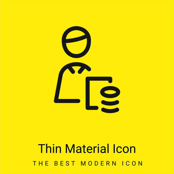 Könyvelő minimális fényes sárga anyag ikon - Vektor, kép