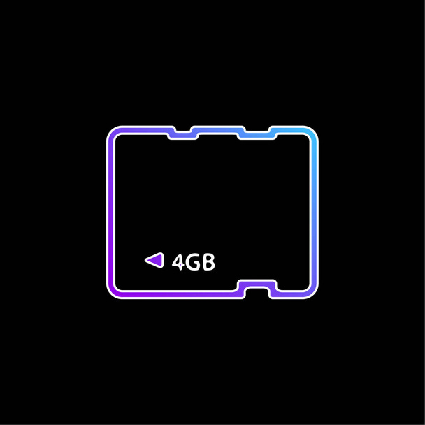 Значок синего градиента карты 4Gb - Вектор,изображение