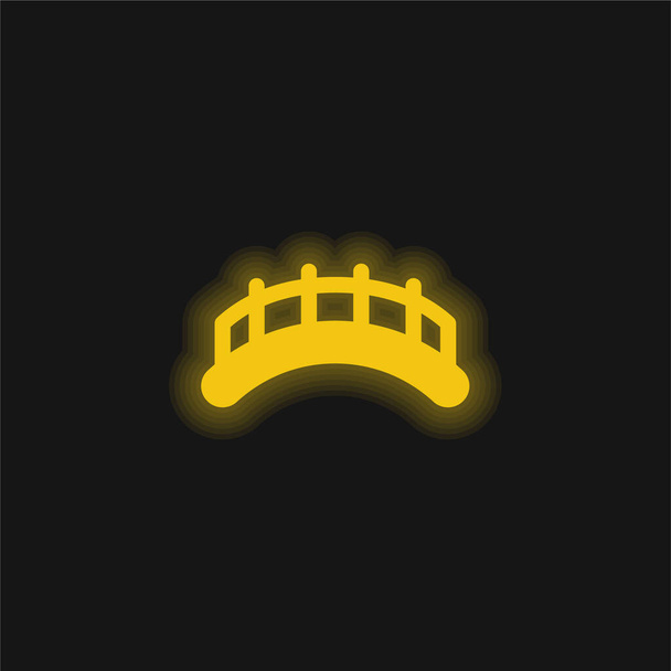 Bridges yellow glowing neon icon - Vector, Image