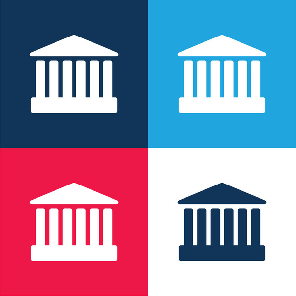 Банківські інвестиції синій і червоний чотири кольори мінімальна іконка - Вектор, зображення