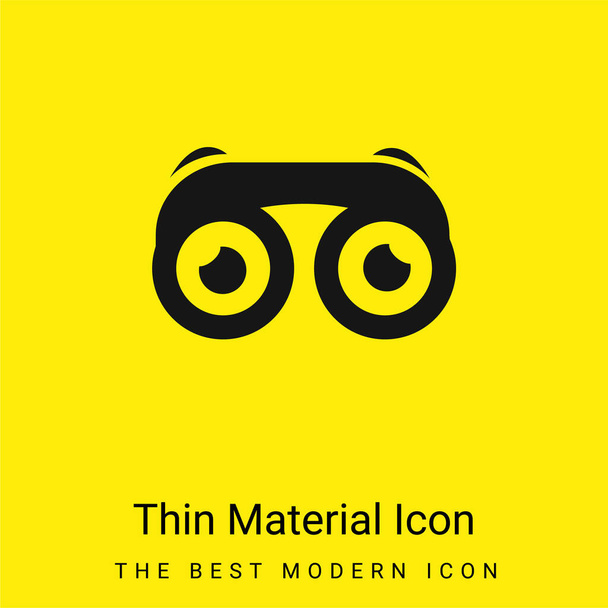 Binoculars With Eyes minimal bright yellow material icon - Vector, Image