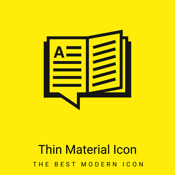Kirja minimaalinen kirkkaan keltainen materiaali kuvake - Vektori, kuva