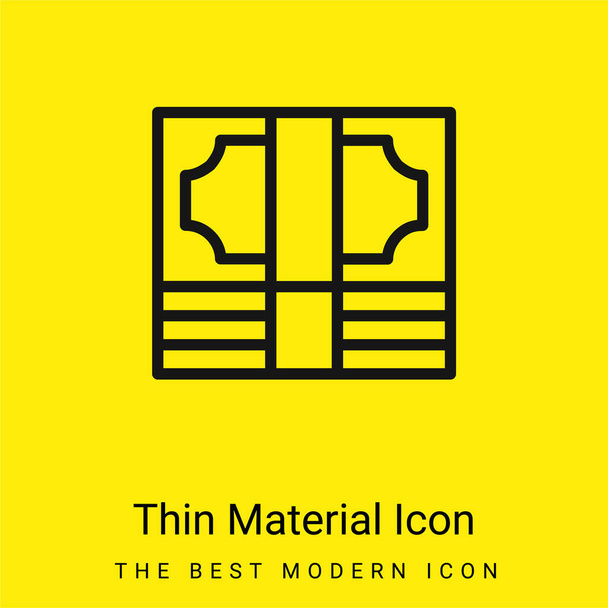 Bills Stack minimal bright yellow material icon - Vector, Image