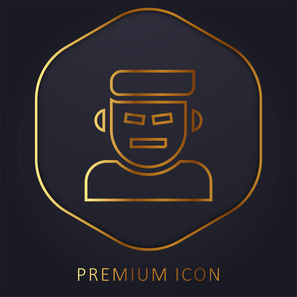 Icono o logo premium de la línea dorada de ira - Vector, Imagen