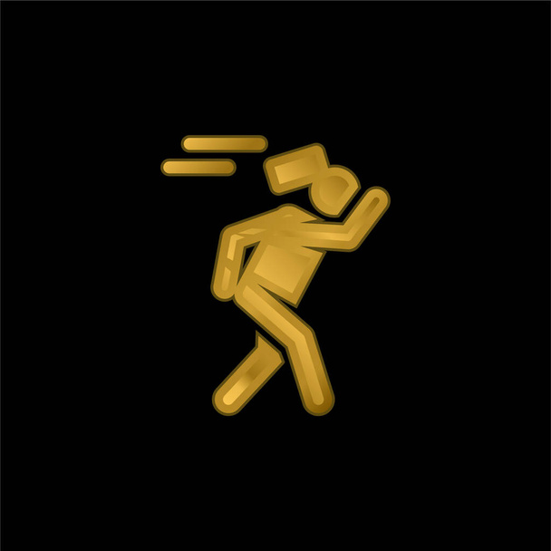 Accidente chapado en oro icono metálico o logo vector - Vector, imagen