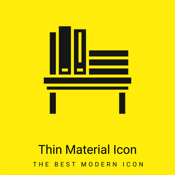 Könyvespolc minimális fényes sárga anyag ikon - Vektor, kép