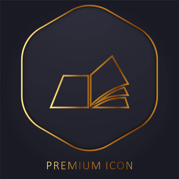 Книга золотая линия премиум логотип или значок - Вектор,изображение