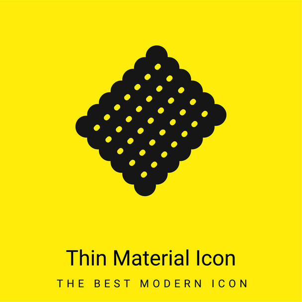Biscuit mínimo icono de material amarillo brillante - Vector, imagen