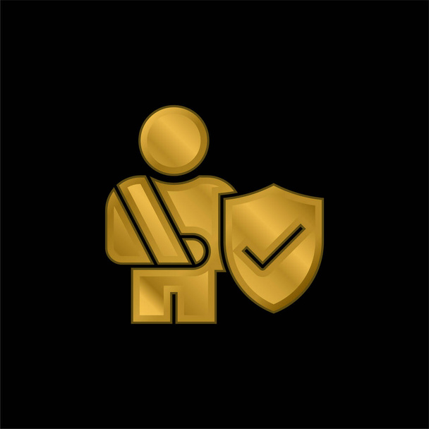 Wypadkowy złoty metaliczny wektor ikony lub logo - Wektor, obraz