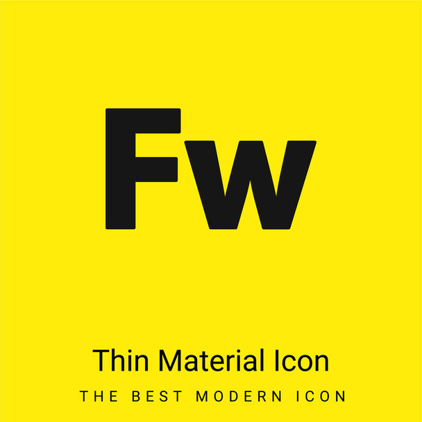 Adobe Fireworks mínimo icono de material amarillo brillante - Vector, imagen