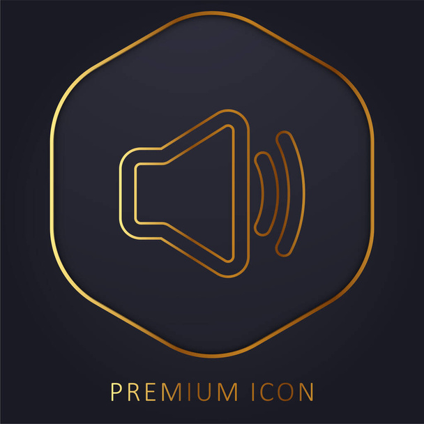 Audio golden line premium logo or icon - Vector, Image