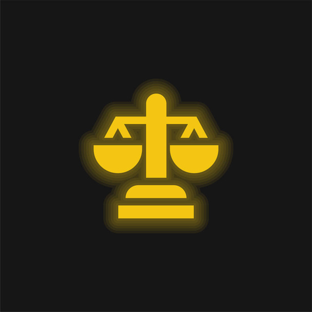 黄色の輝くネオンアイコンのバランス - ベクター画像