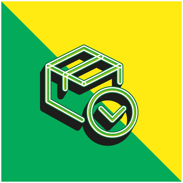 Flecha verde y amarillo moderno logotipo icono del vector 3d - Vector, imagen