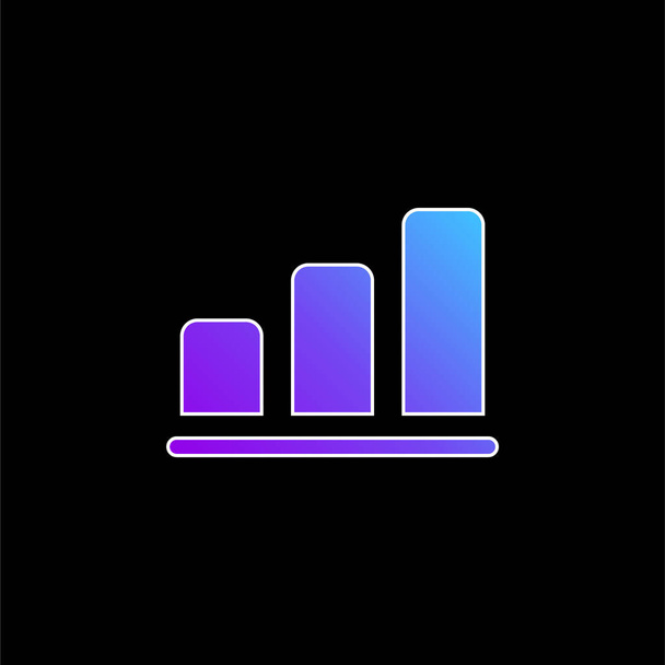 Gráfico de barras ícone do vetor gradiente azul - Vetor, Imagem